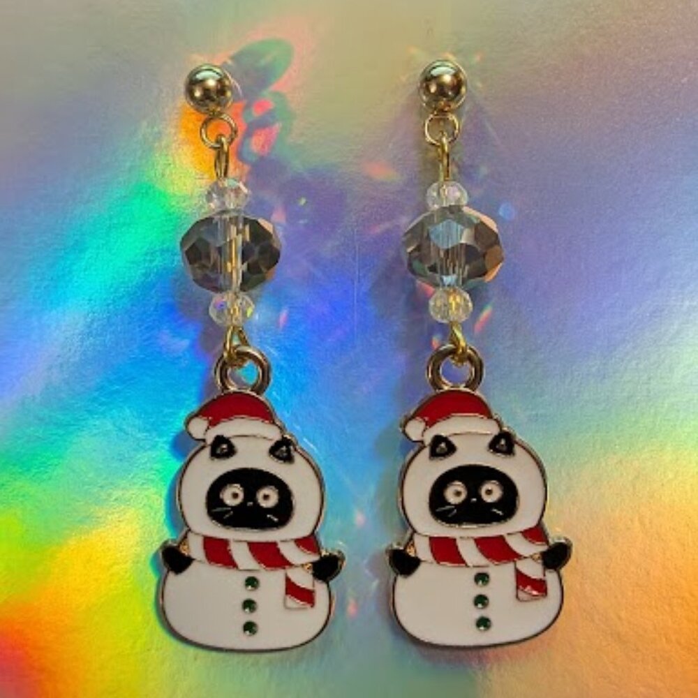 Christmas "Snowcat" Earrings